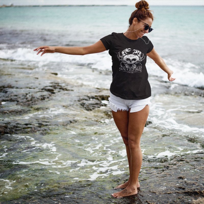Camiseta CrabSkull · Cangrejo Calavera · Chica | DevilFish Clothing