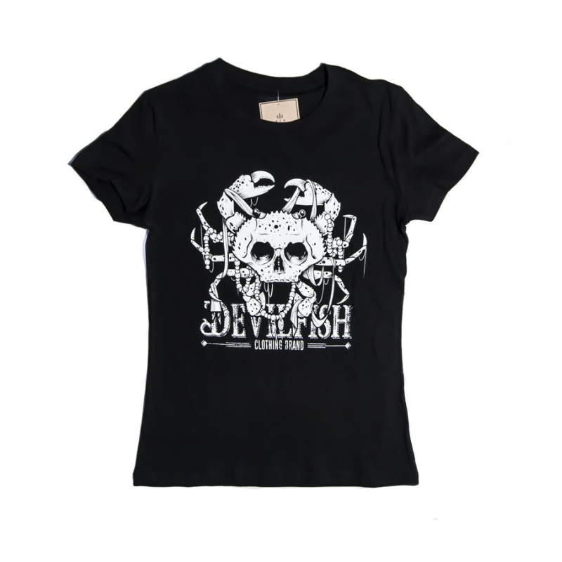 Camiseta CrabSkull · Cangrejo Calavera · Chica | DevilFish Clothing