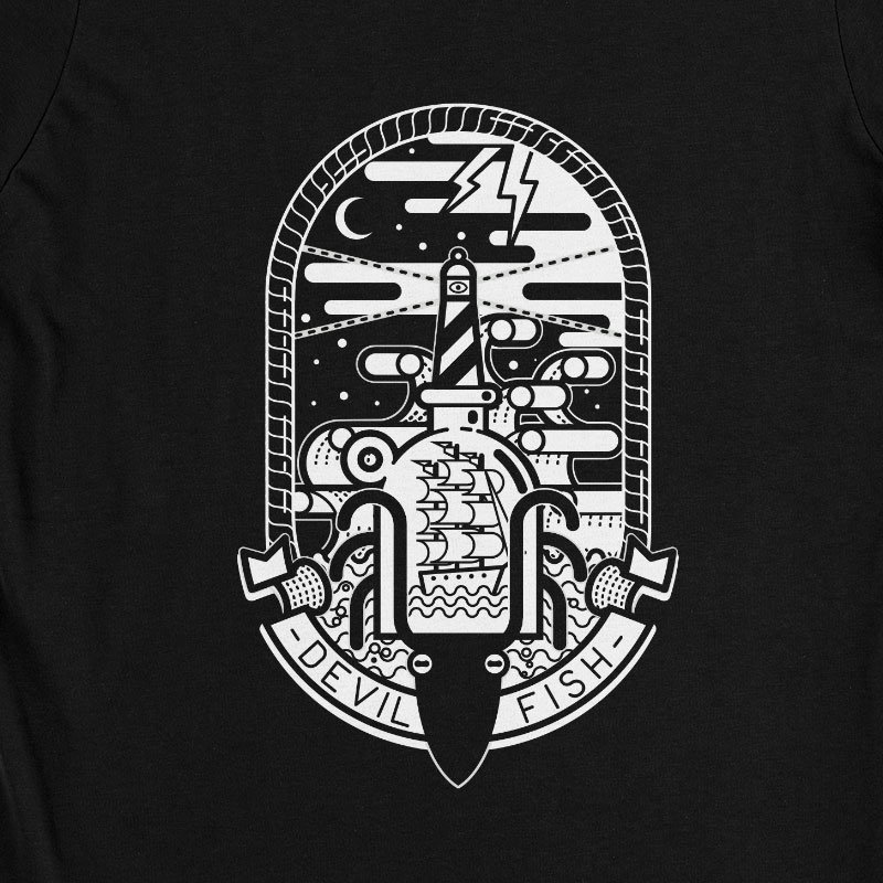 Camiseta Boat in a Bottle · Mujer / Chica | DevilFish Clothing Brand