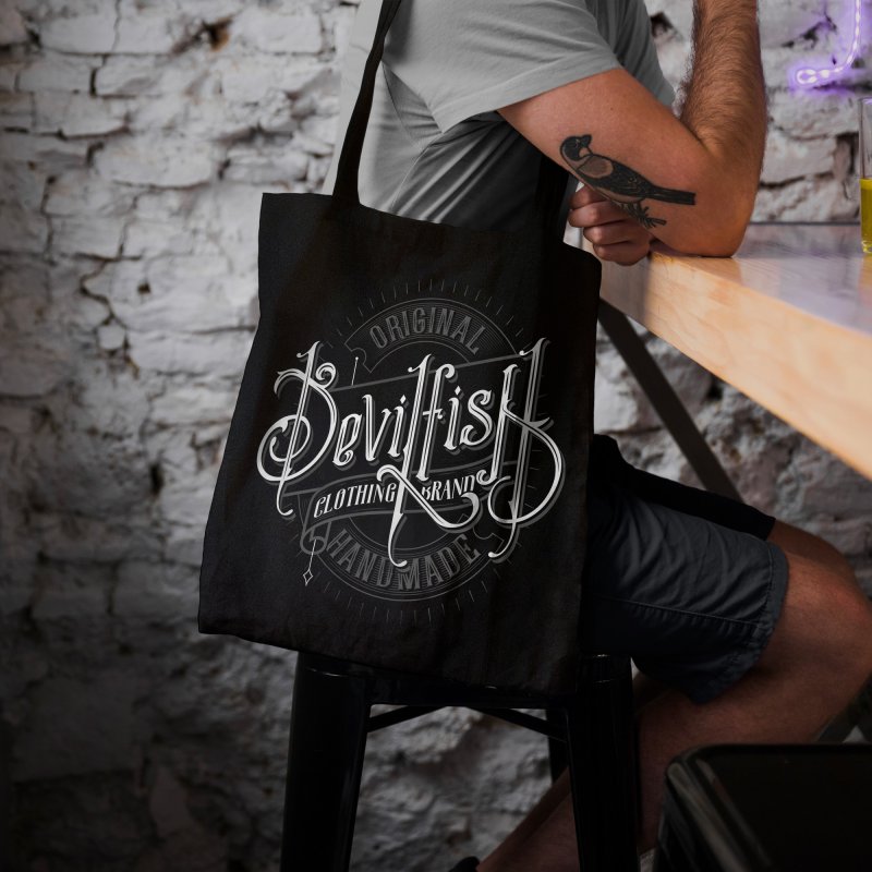 Bolso tote DevilFish negro · Complementos mujer | DevilFish Clothing